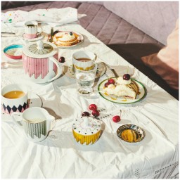 Reflections Copenhagen, Porcelain, Liquid Treasure Tea Cup with Saucer