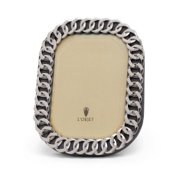 L'Objet, Picture Frames, Cuban Link Frame, platinum 20x25 cm