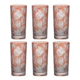 Artel, Verdure highball glasses, Highball glass, salmon