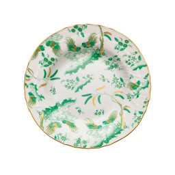 Ginori 1735, Oro Di Doccia, Soup plate jade, set of 2