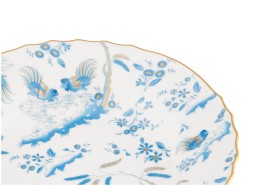 Ginori 1735, Oro Di Doccia, Soup plate turquoise, set of 2