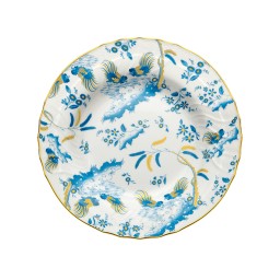 Ginori 1735, Oro Di Doccia, Soup plate turquoise, set of 2