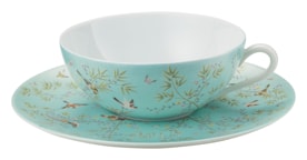 Raynaud, Paradis, Tea cup extra and saucer turquoise background