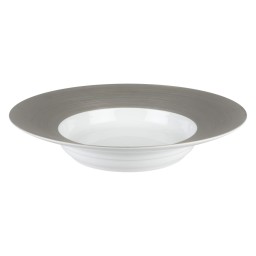 J.L Coquet, Hémisphère Platinum, Deep round platter with rim