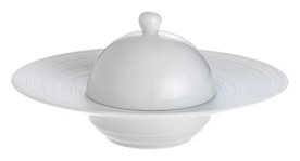 J.L Coquet, Hémisphère White Satin, Lid for rim soup plate, large