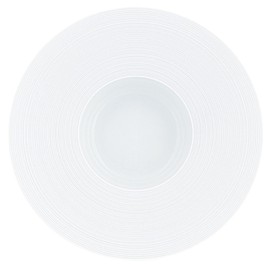 J.L Coquet, Hémisphère White Satin, Rim soup plate, large