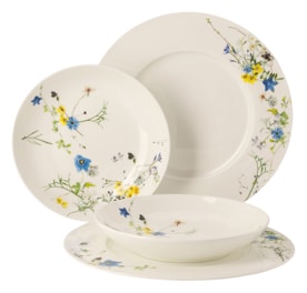 Rosenthal, Brillance Fleurs des Alpes, Set of 4 rim and coupe plates