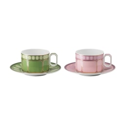 Rosenthal, Swarovski Signum, Set of 2 tea cups and saucers