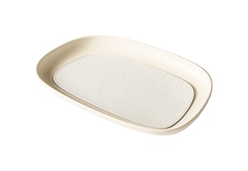 Giobagnara, Maris aluminium trays by Kelly Wearstler, Small rectangular tray, ivory