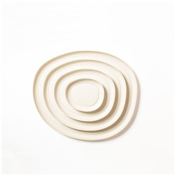 Giobagnara, Maris aluminium trays by Kelly Wearstler, Small round tray, ivory