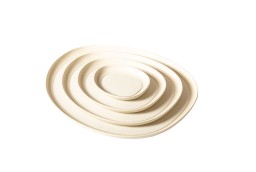 Giobagnara, Maris aluminium trays by Kelly Wearstler, Small round tray, ivory