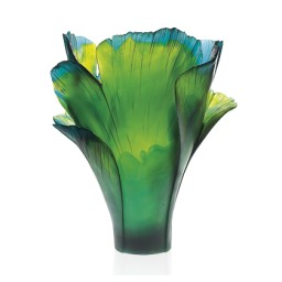 Daum, Ginkgo vases, Magnum green vase, limited edition