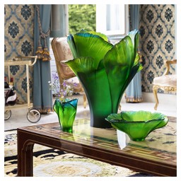 Daum, Ginkgo vases, Magnum green vase, limited edition