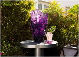 Daum, Camelia vases, Violet magnum vase, limited edition