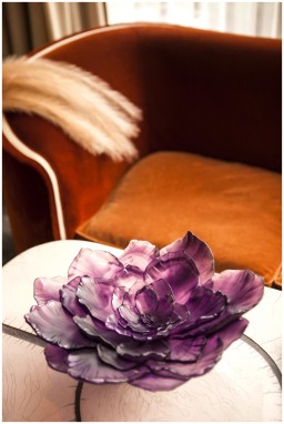 Daum, Camelia bowls and flowers, Large bowl, violet