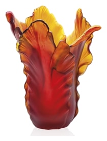 Daum, Tulipe vases, Dark amber magnum vase