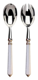 Alain Saint-Joanis, Séville white, stainless steel, Salad serving set