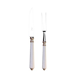 Alain Saint-Joanis, Séville white, stainless steel, Carving set
