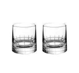 Christofle, Graphik crystal, Set of 2 old fashioned glasses