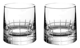 Christofle, Graphik crystal, Set of 2 old fashioned glasses