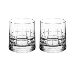 Christofle, Graphik crystal, Set of 2 double old fashioned glasses