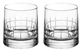 Christofle, Graphik crystal, Set of 2 double old fashioned glasses
