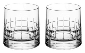 Christofle, Graphik crystal, Set of 2 double old fashioned glasses