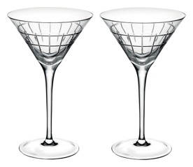 Christofle, Graphik crystal, Set of 2 martini glasses