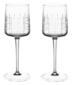 Christofle, Graphik crystal, Set of 2 red wine glasses