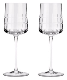 Christofle, Graphik crystal, Set of 2 white wine glasses