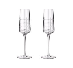 Christofle, Graphik crystal, Set of 2 champagne flutes