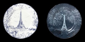 Bernardaud, Tout Paris Bleu Nuit, Set of 2 assorted bread and butter plates