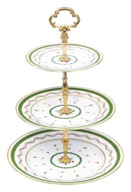 Haviland, Vieux paris vert, 3 tier cake plate