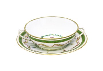 Haviland, Vieux paris vert, Soup cup and saucer