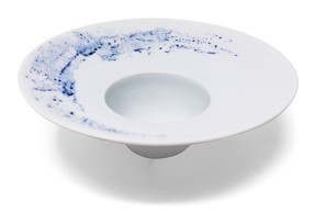 Jaune de Chrome, Blue impression, Rim soup plate, medium