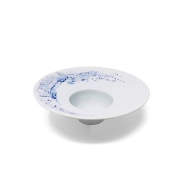 Jaune de Chrome, Blue impression, Rim soup plate, small