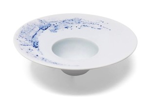 Jaune de Chrome, Blue impression, Rim soup plate, small