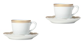 Bernardaud, Pompadour, Coffee cups & saucer set of 2