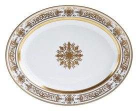 Bernardaud, AUX ROIS - OR, Oval platter 33,5 cm