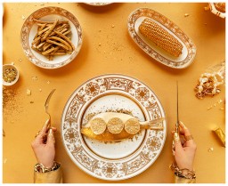 Bernardaud, AUX ROIS - OR, Open vegetable dish