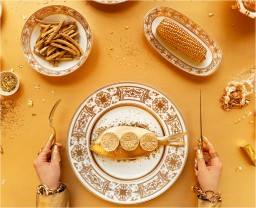 Bernardaud, AUX ROIS - OR, Rectangular cake platter