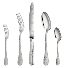 Christofle, Jardin d'Eden, silver plated, 24-Piece Flatware Set with Chest