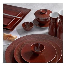 Jaune de Chrome, Red Granite, Lid for rim soup plate, large