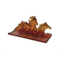 Daum, Cavalcade, Amber cavalcade pencil holder