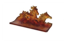 Daum, Cavalcade, Amber cavalcade pencil holder