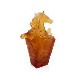 Daum, Cavalcade, Amber cavalcade pencil holder