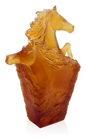 Daum, Cavalcade, Amber cavalcade pencil holder