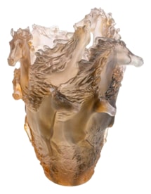 Daum, Cavalcade, Cavalcade glazed brown large vase