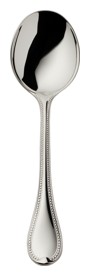 Robbe & Berking, Französisch-perl cutlery, silver plated, Cream spoon (broth spoon)