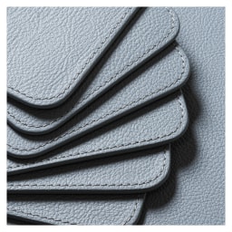 Poltrona Frau, Table accessories, Coaster holder with 6 coasters, light blue